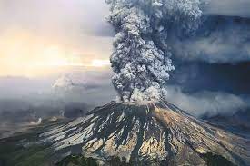 May 18, 1980, 8:32 am: A 5.1 magnitude earthquake triggered a colossal eruption at Mount St. Helens. Ash blasted up to 16 miles into the atmosphere, and about 230 square miles was devastated within a few minutes. Photo Credit: USGS; colorization S Dullaway