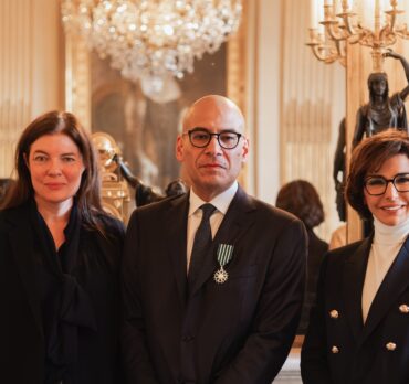 Fady Jameel with Antonia Carver and Her Excellency Rachida Dati 