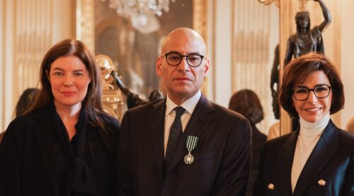 Fady Jameel with Antonia Carver and Her Excellency Rachida Dati 
